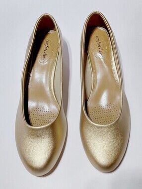 COMFORTVIEW Women’s Vida   Gold Slip On Pumps Size 10W